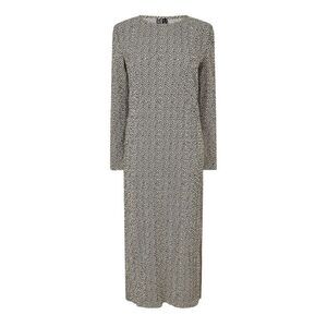 Pieces Womens/Ladies Animal Print Long-Sleeved Midi Dress / Natural